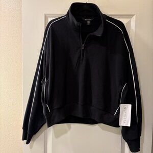 Athleta Forever Fleece Half-Zip Cropped Sweatshirt, Large